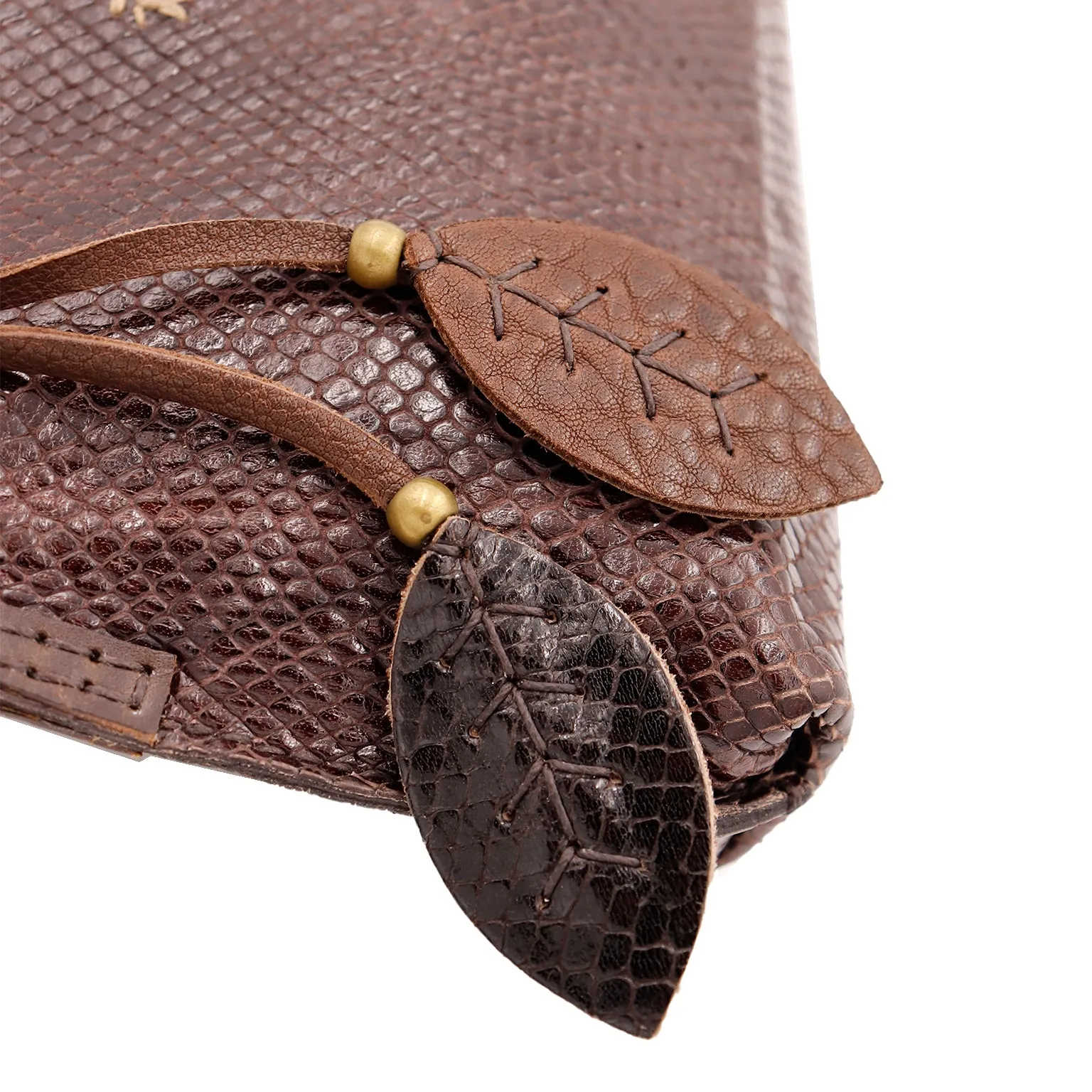 1990s Henry Beguelin Reptile Embossed Short Strap Shoulder Bag Handbag