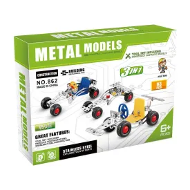 3 in 1 Metal Models Construction Kit - 83 Pcs - Build and Play Set With Stainless Steel