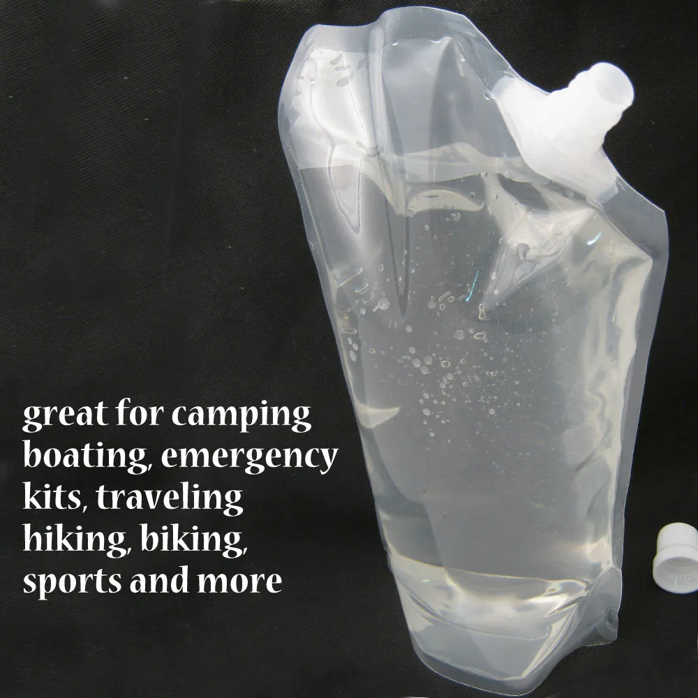 5 x Flexible Collapsible Foldable Reusable Water Bottles Survival Emerg BPA Free