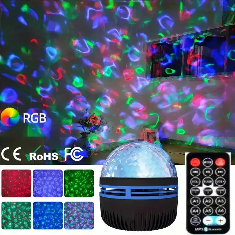 7 Color Star Galaxy Water Wave Projector For Bedroom Night Light