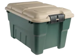 9.5 Gallon Lock N Stor Tote with Lid - Green & Tan
