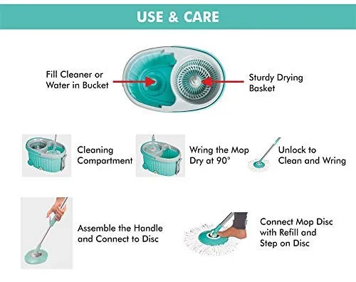 Aqua Spin Mop with Microfiber Refill