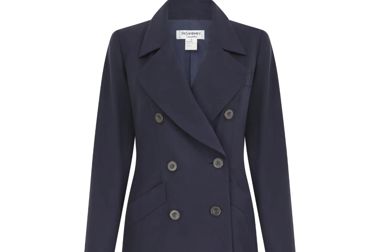 ARCHIVE - 1990s Yves Saint Laurent Navy Blazer Skirt Suit
