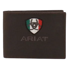 Ariat M&F Mexico Flag Logo Brown Rowdy Bifold Wallet