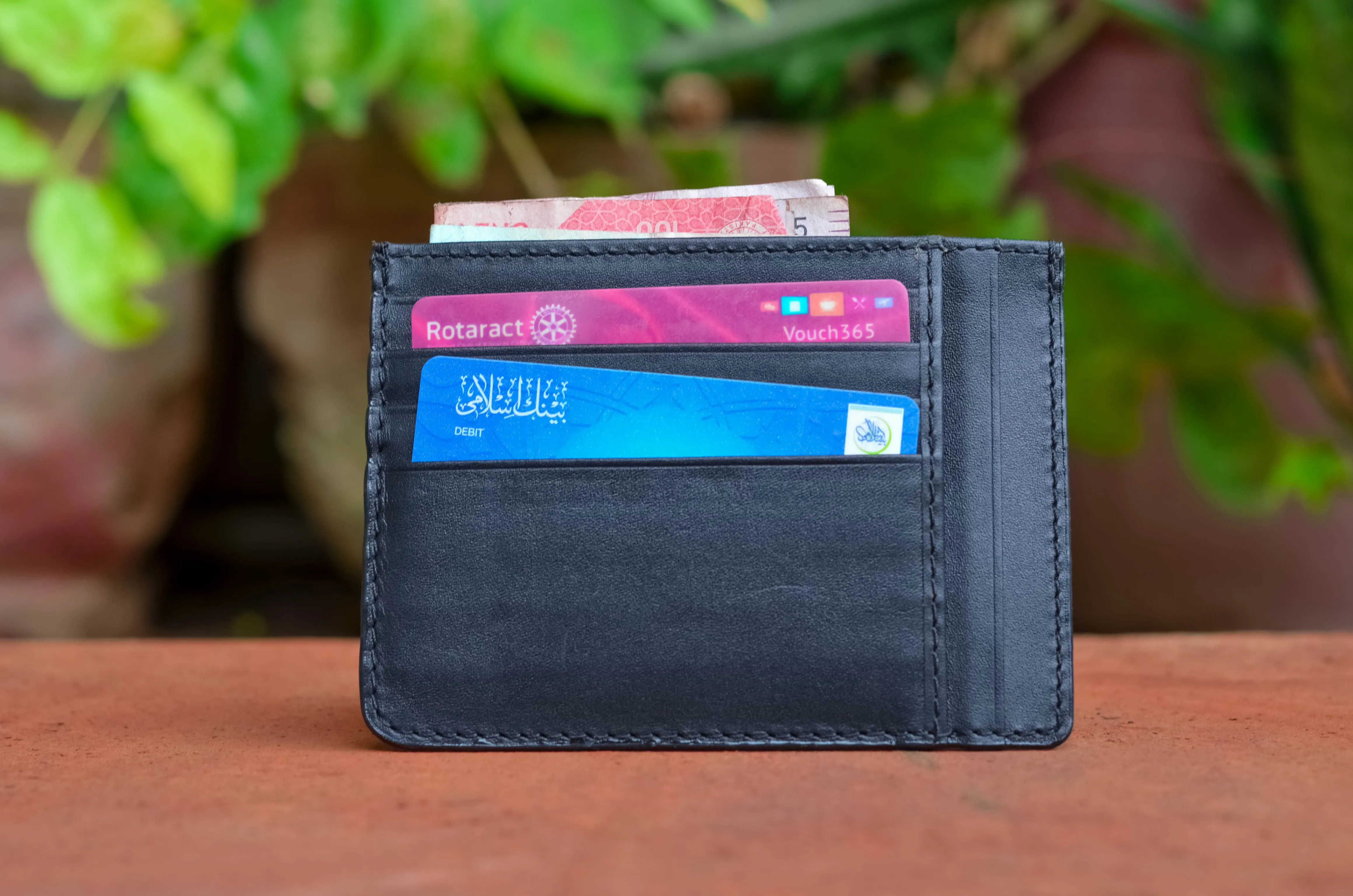 Black Leather Card Holder