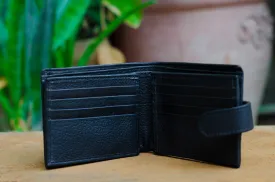 Black Leather Wallet Tri-Fold