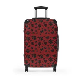 Black Puppy Paw Traveler Suitcase
