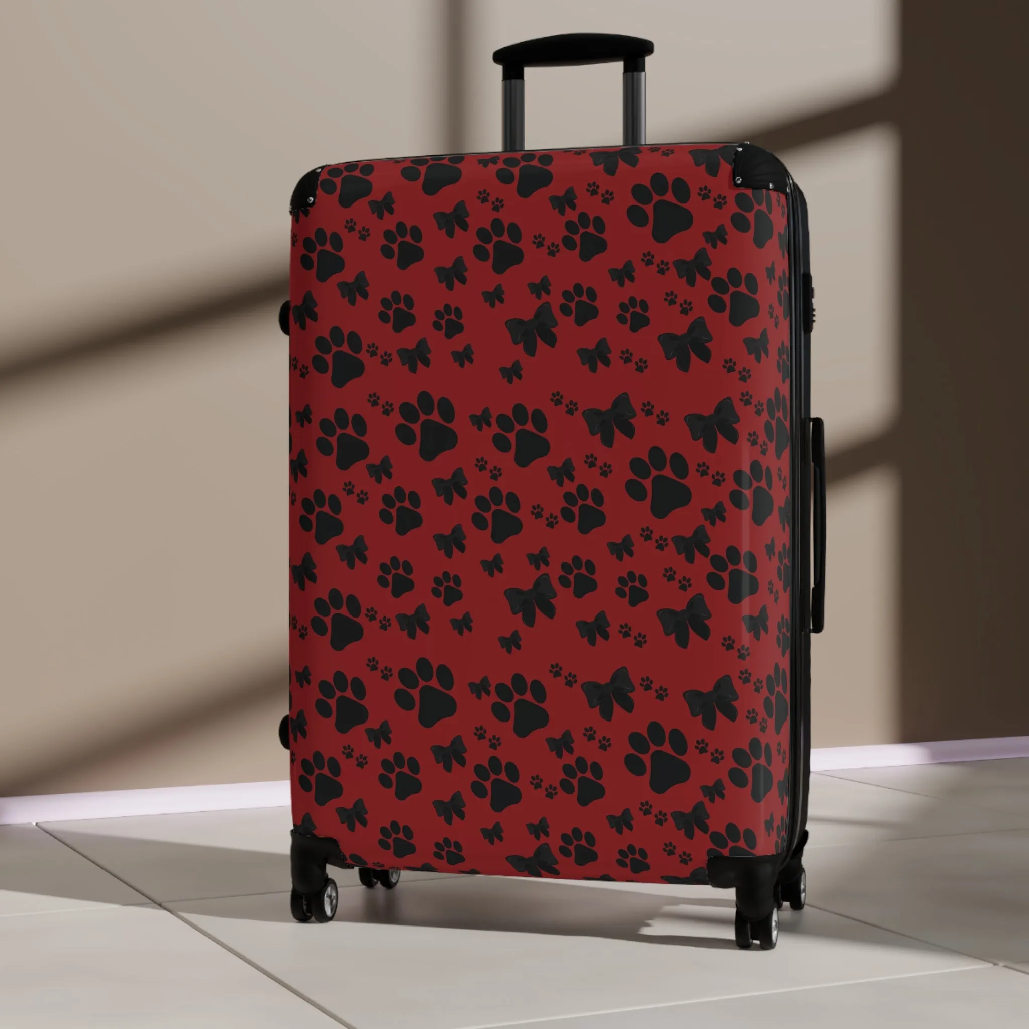Black Puppy Paw Traveler Suitcase