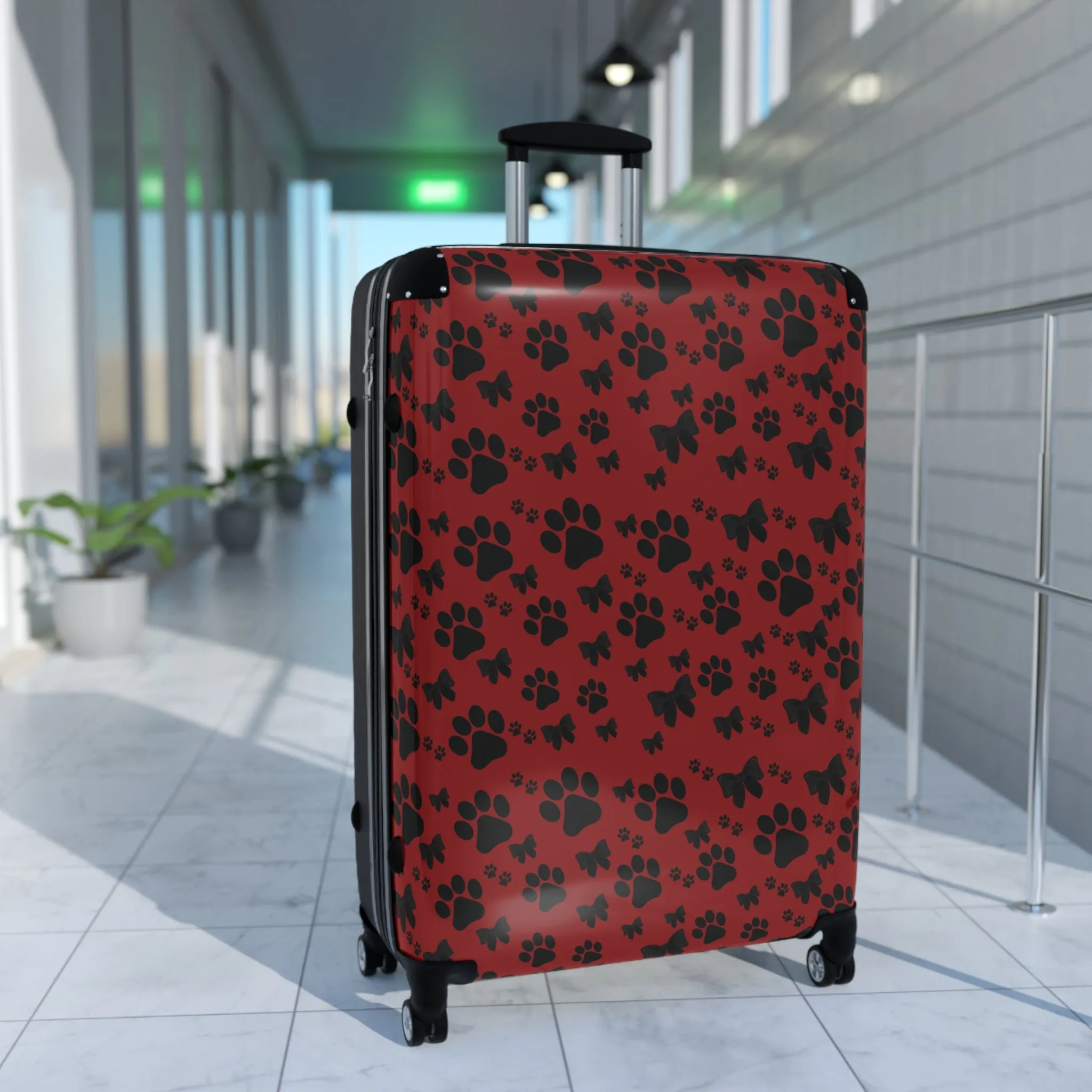 Black Puppy Paw Traveler Suitcase