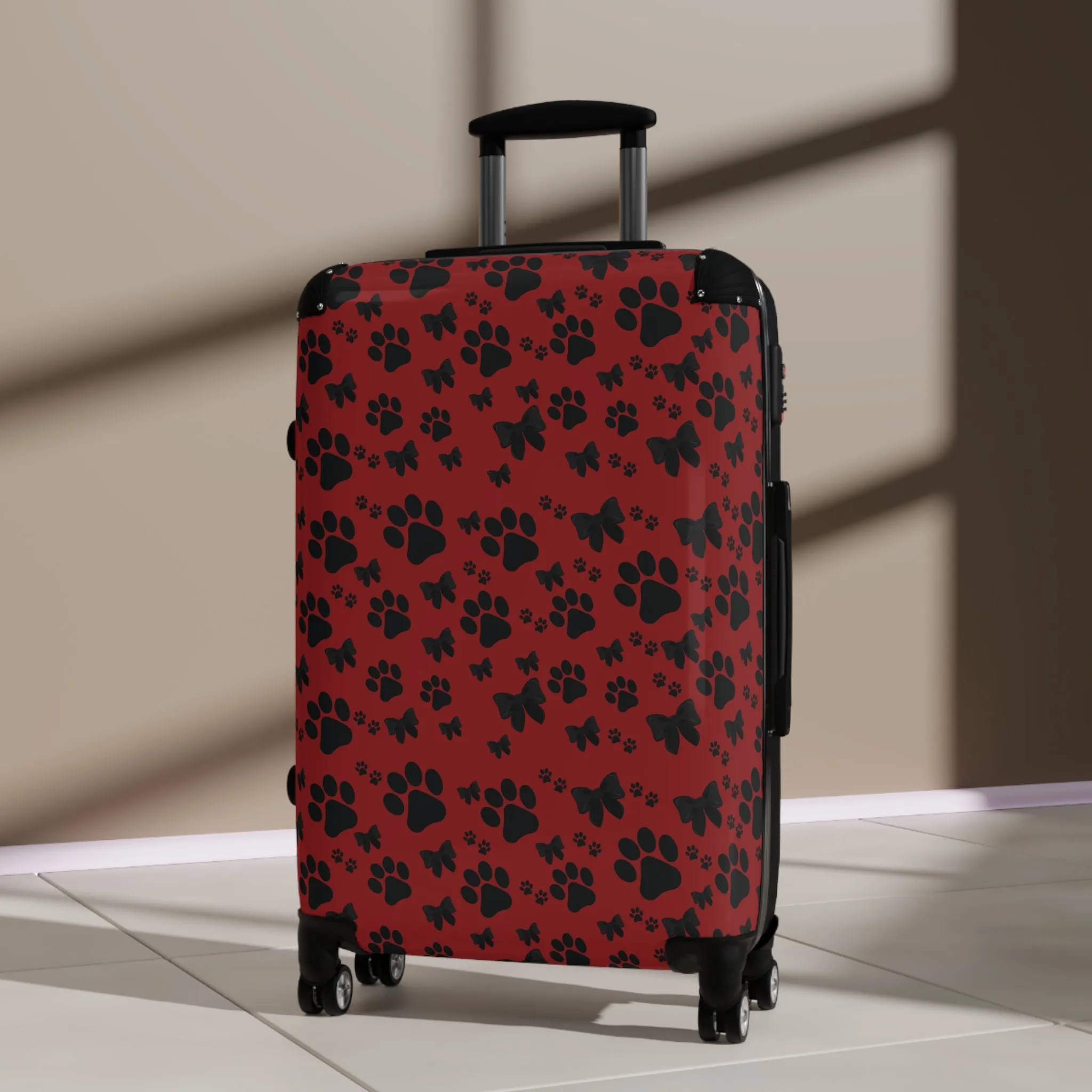 Black Puppy Paw Traveler Suitcase