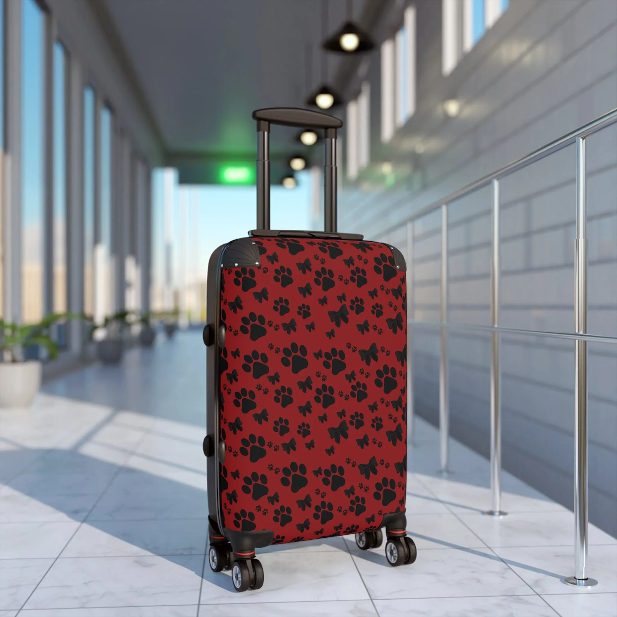 Black Puppy Paw Traveler Suitcase
