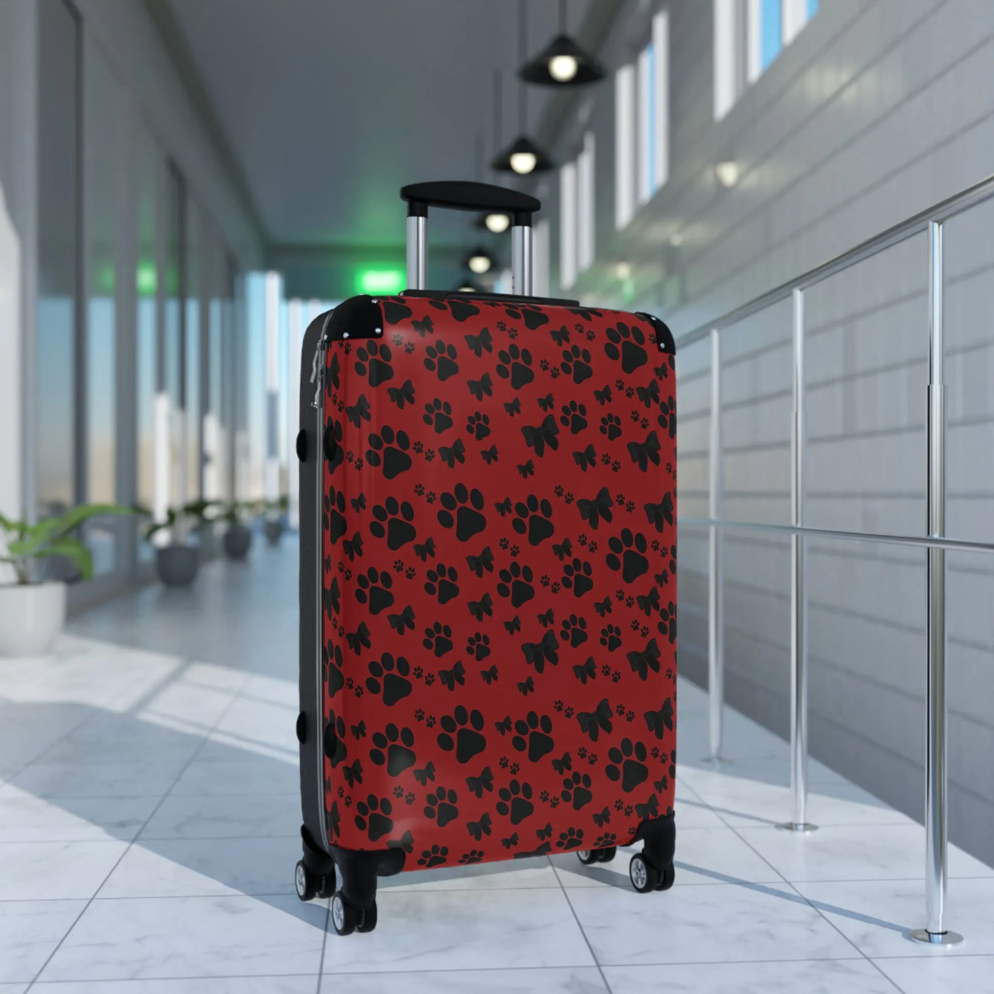Black Puppy Paw Traveler Suitcase