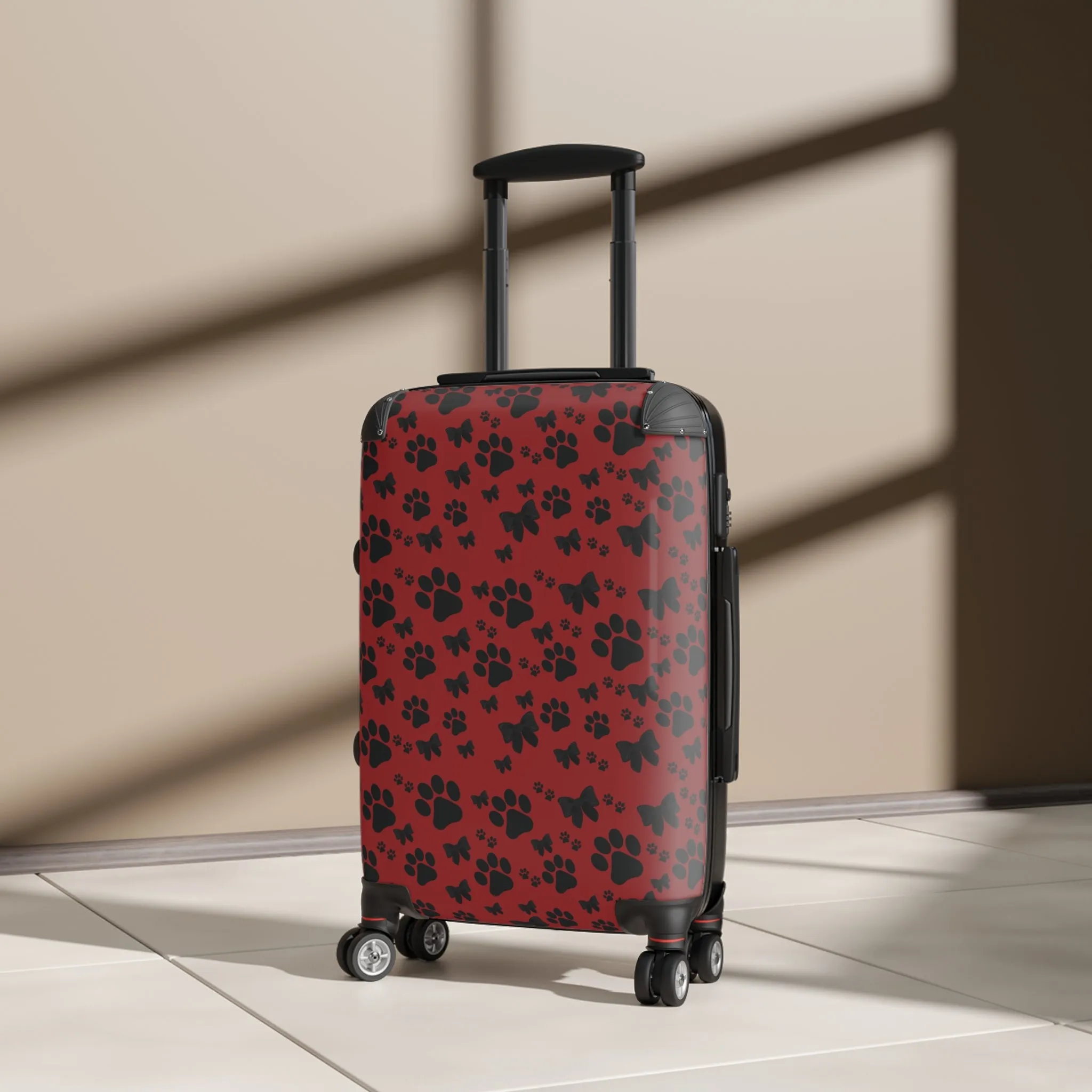 Black Puppy Paw Traveler Suitcase