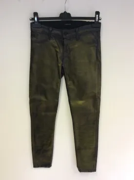 BRAND NEW J BRAND BRONZE COATED SUPER SKINNY JEANS SIZE 26W