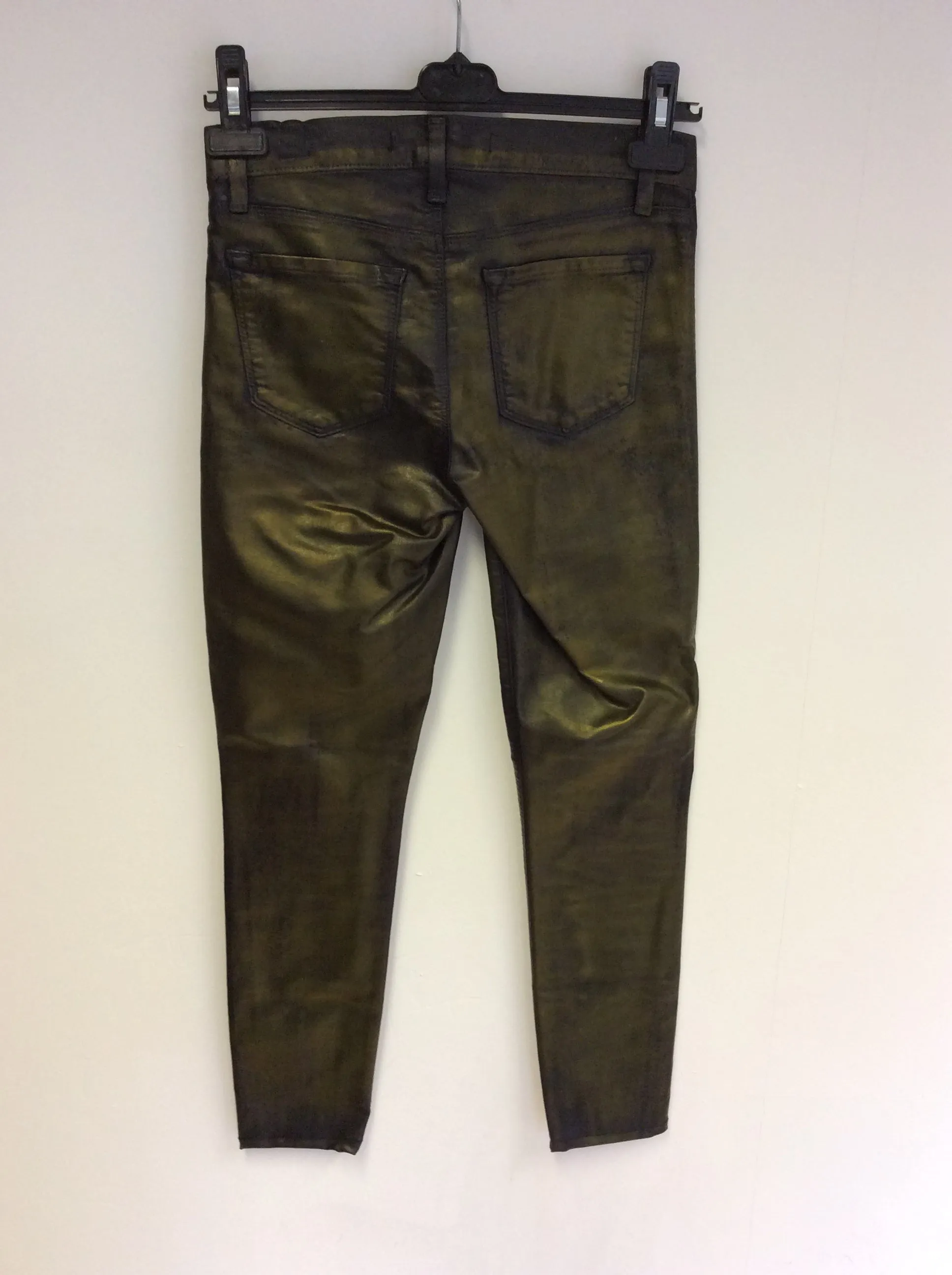 BRAND NEW J BRAND BRONZE COATED SUPER SKINNY JEANS SIZE 26W