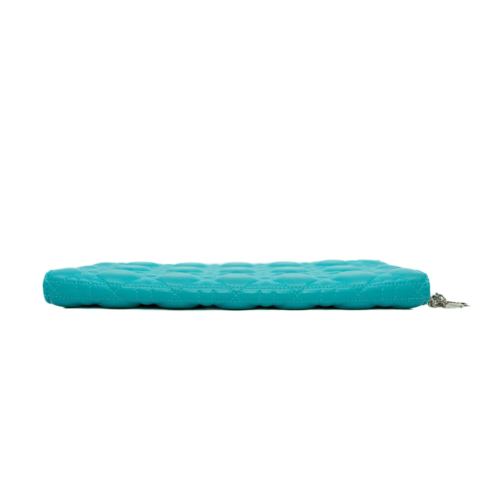 Cannage Lambskin Lady Dior Aqua Green Clutch 2014 (No Chain Strap)