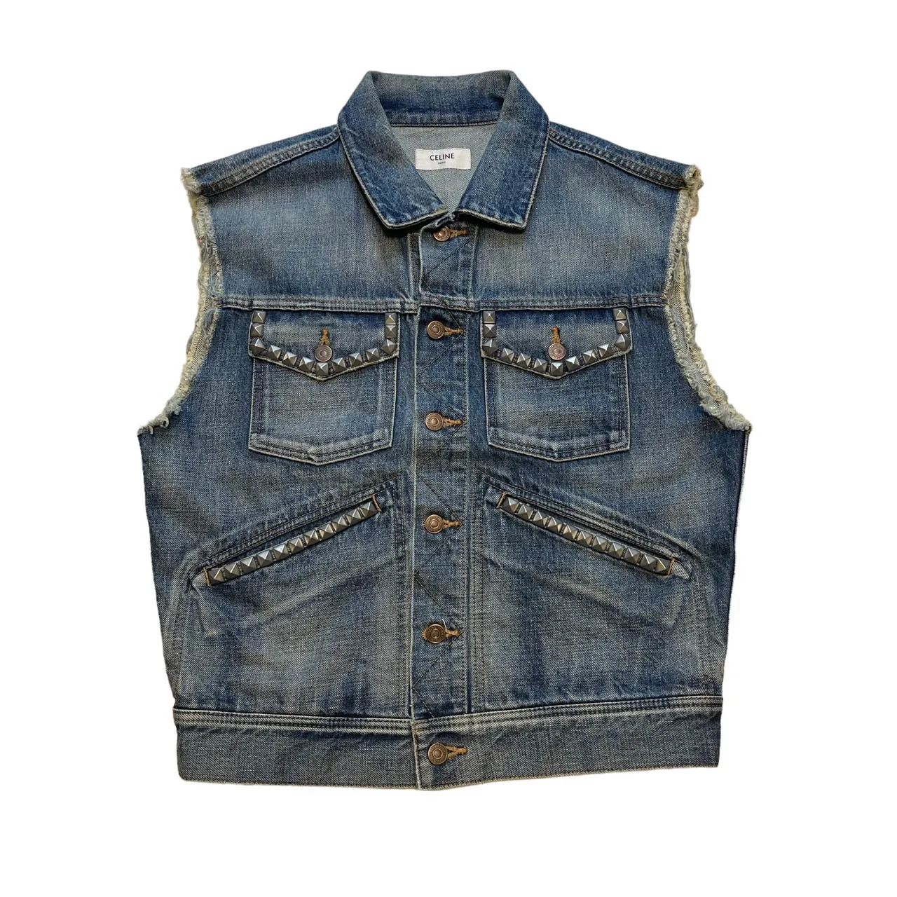 CELINE セリーヌ 21AW STRANGE スタッズデニムベスト 686