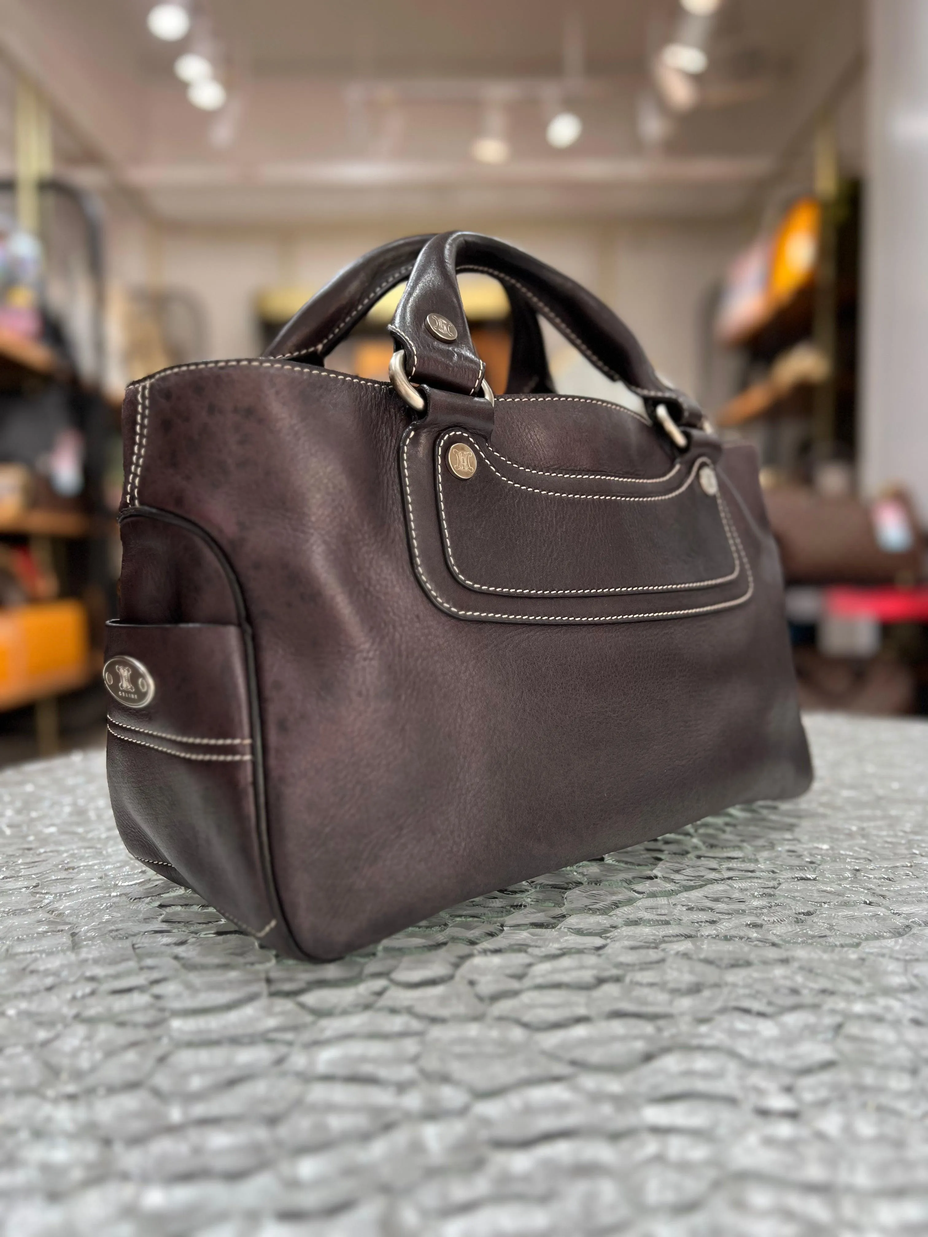 CELINE Boogie Brown Leather Unisex Handbag
