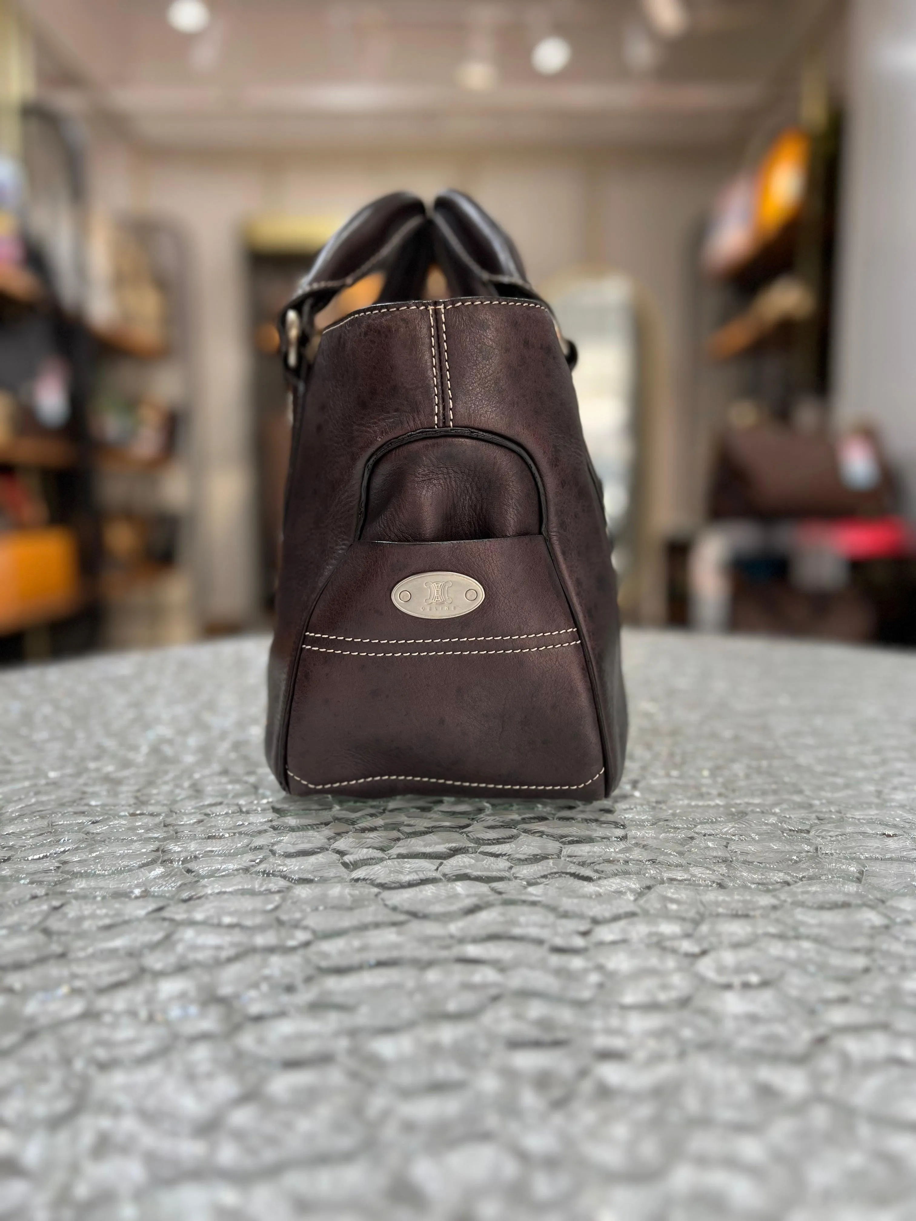CELINE Boogie Brown Leather Unisex Handbag