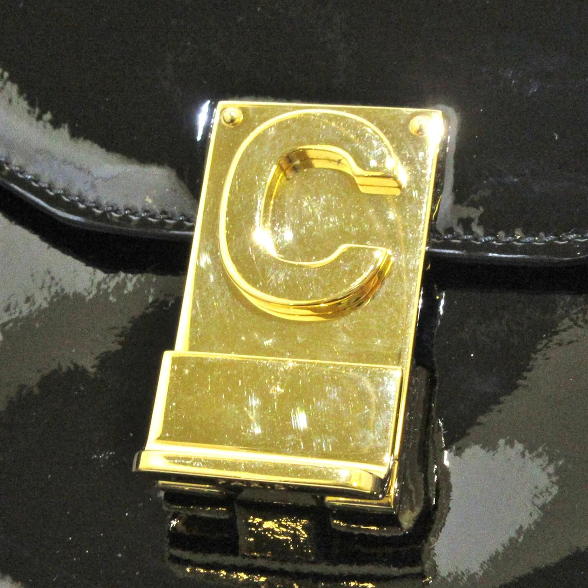 Celine C Bag Patent Leather Crossbody Bag (SHG-36200)
