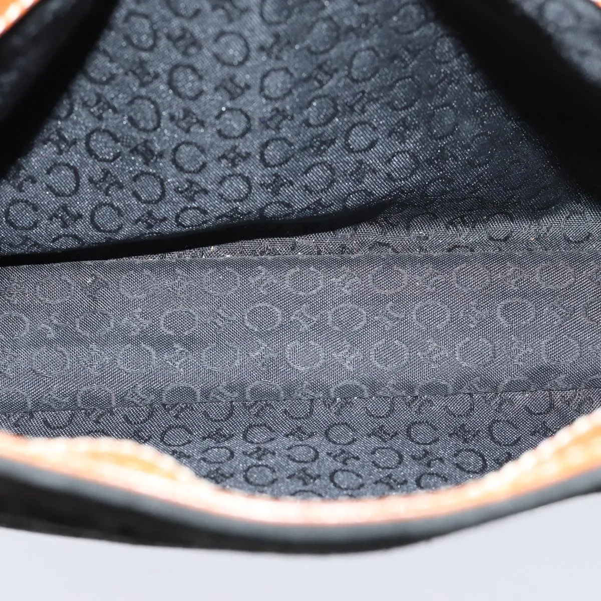CELINE C Macadam Canvas Hand Bag Suede Black Auth 72094