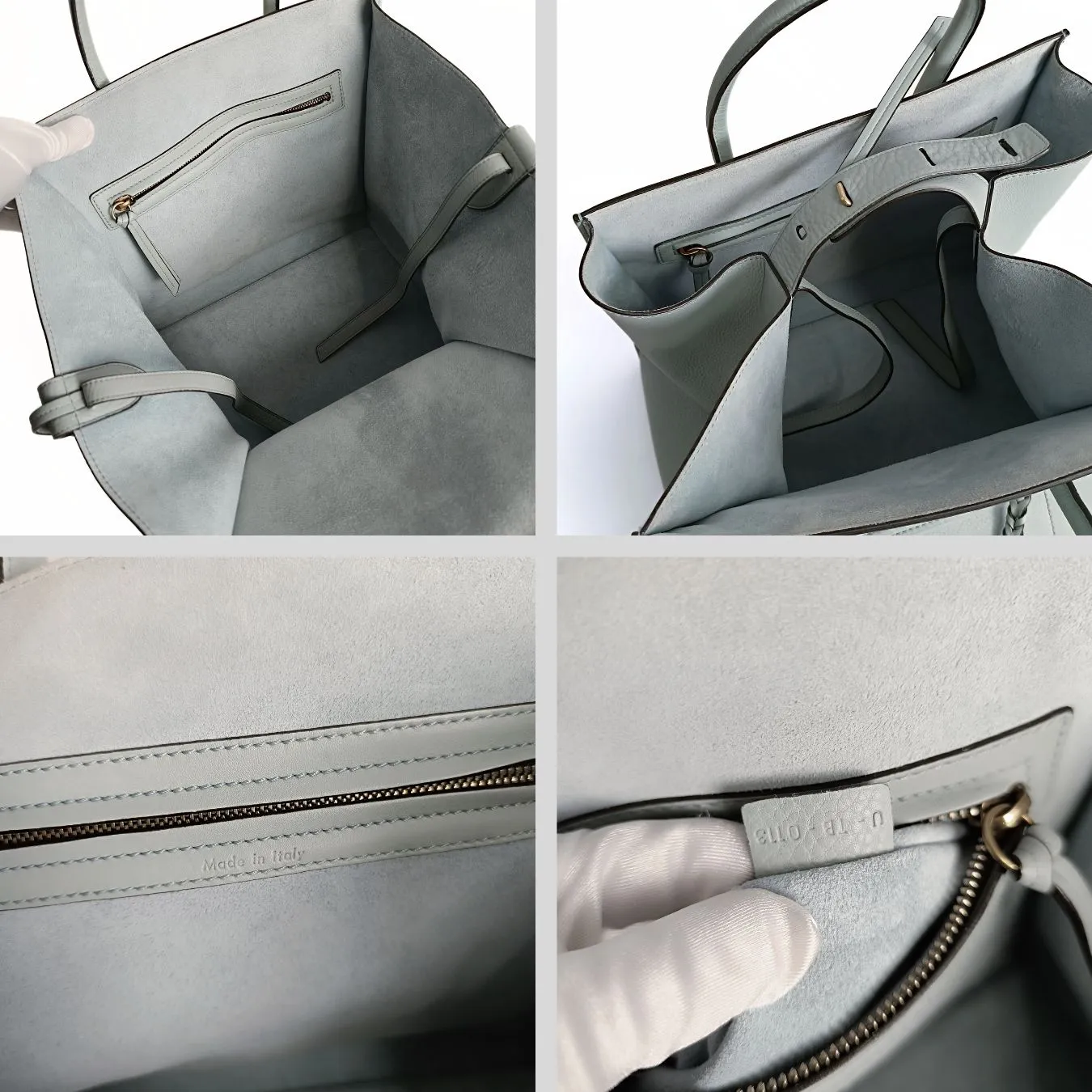 CELINE Celine Celine Luggage handbag in powder blue leather