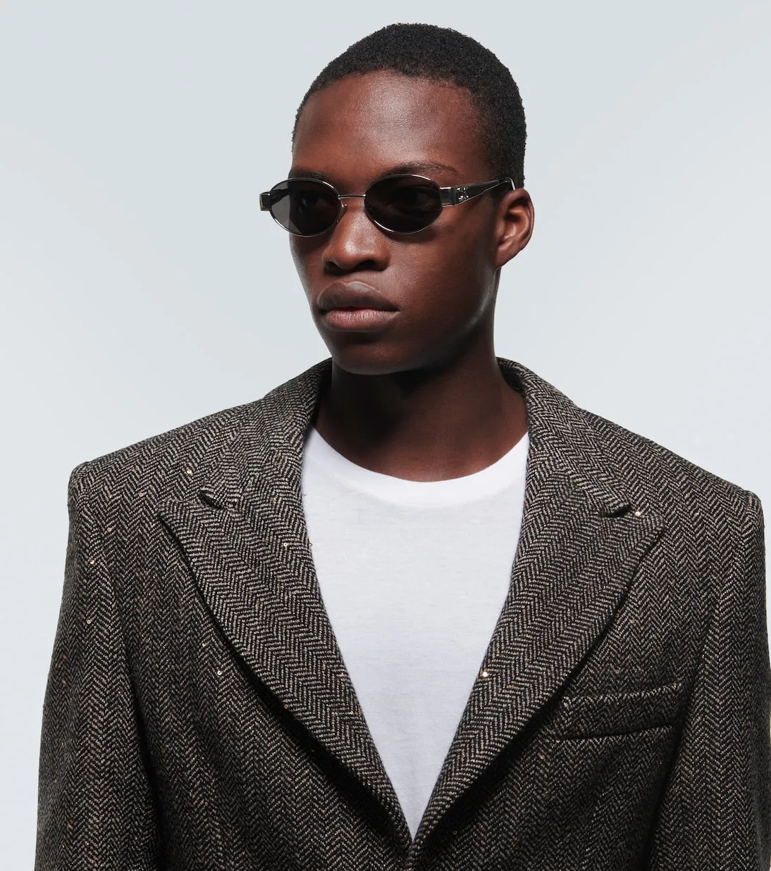 Celine Eyewear triomphe oval sunglasses, silver