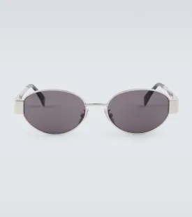Celine Eyewear triomphe oval sunglasses, silver