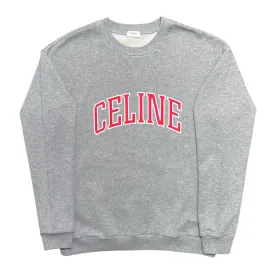 Celine Logo Crewneck Sweatshirt Grey