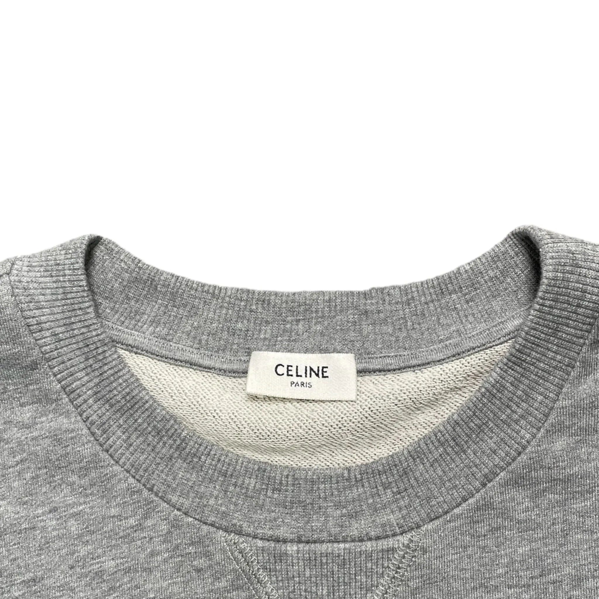 Celine Logo Crewneck Sweatshirt Grey