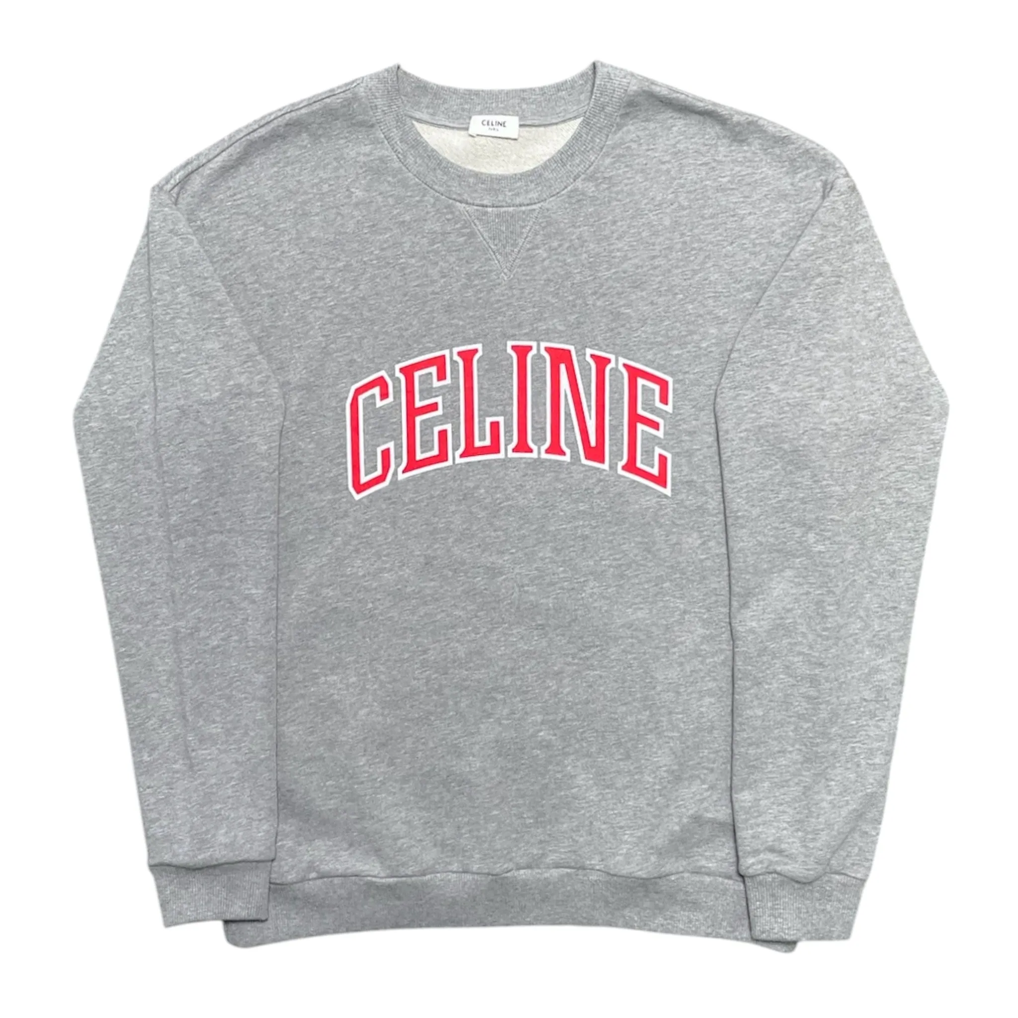 Celine Logo Crewneck Sweatshirt Grey