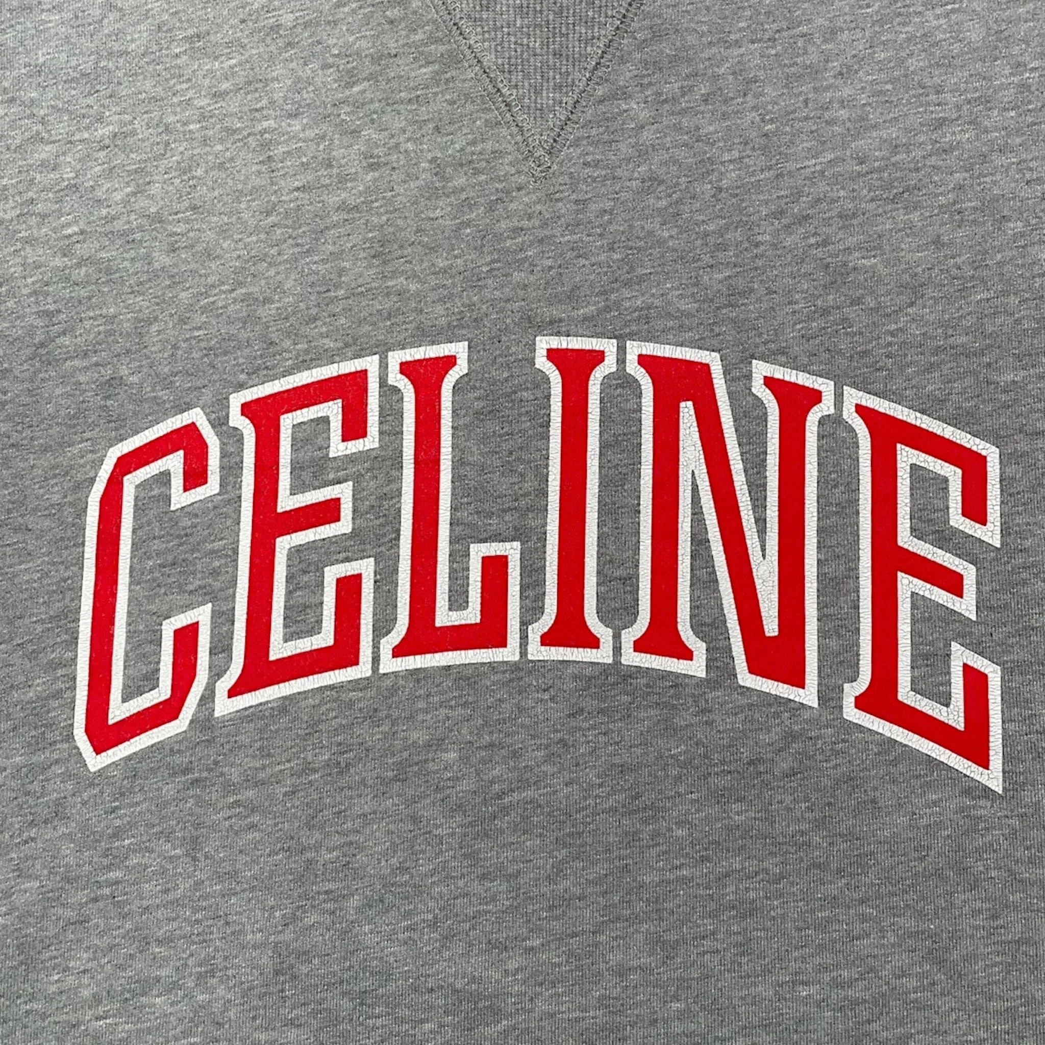 Celine Logo Crewneck Sweatshirt Grey