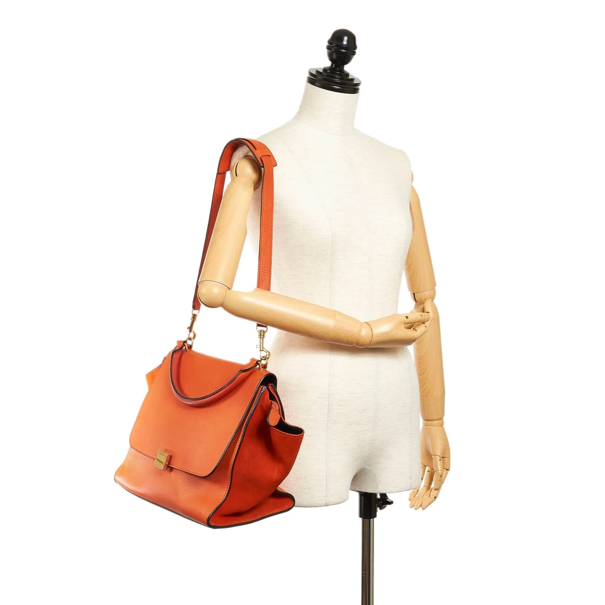 Celine Trapeze Leather Satchel (SHG-31102)
