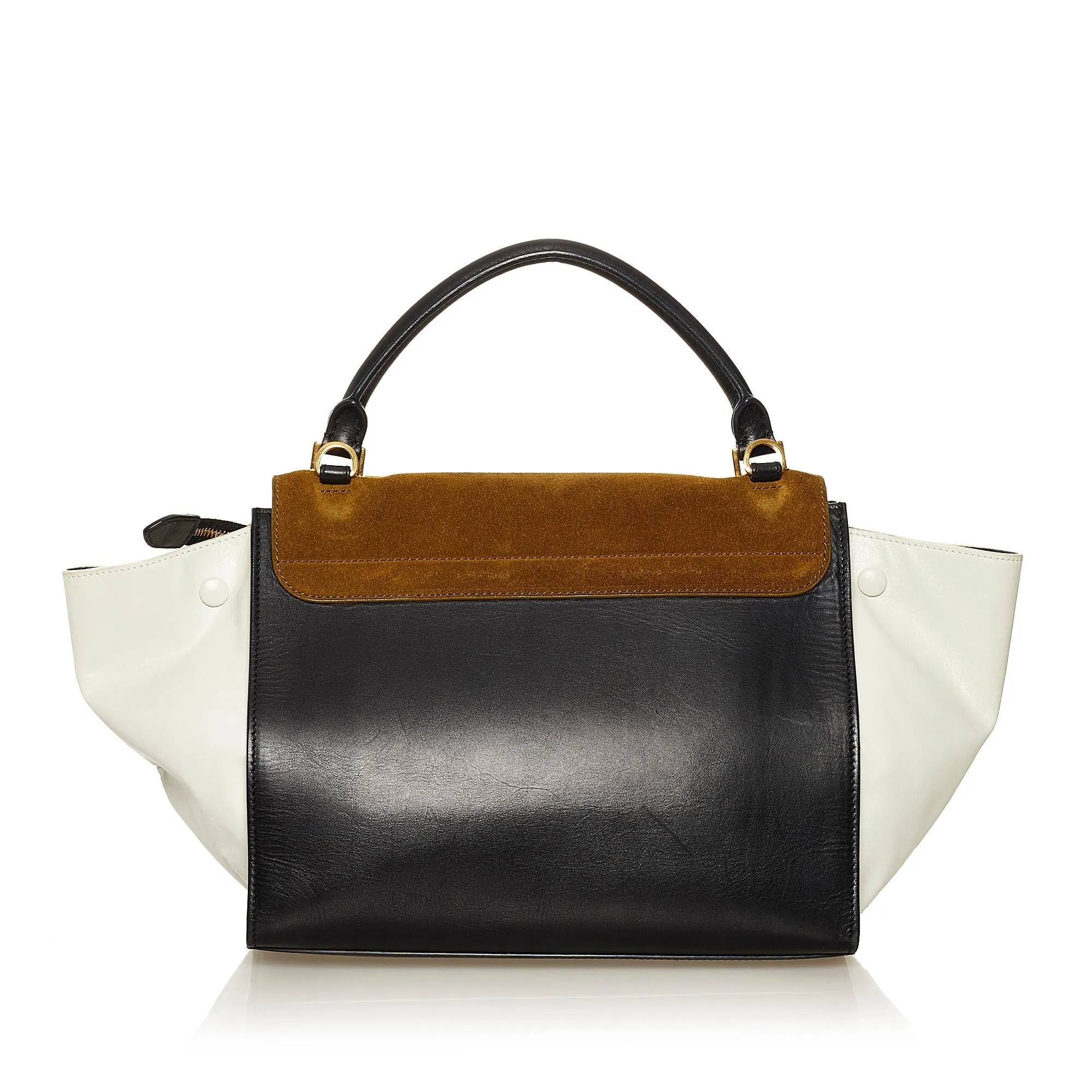 Celine Trapeze Tricolor Leather Satchel (SHG-uaApQA)