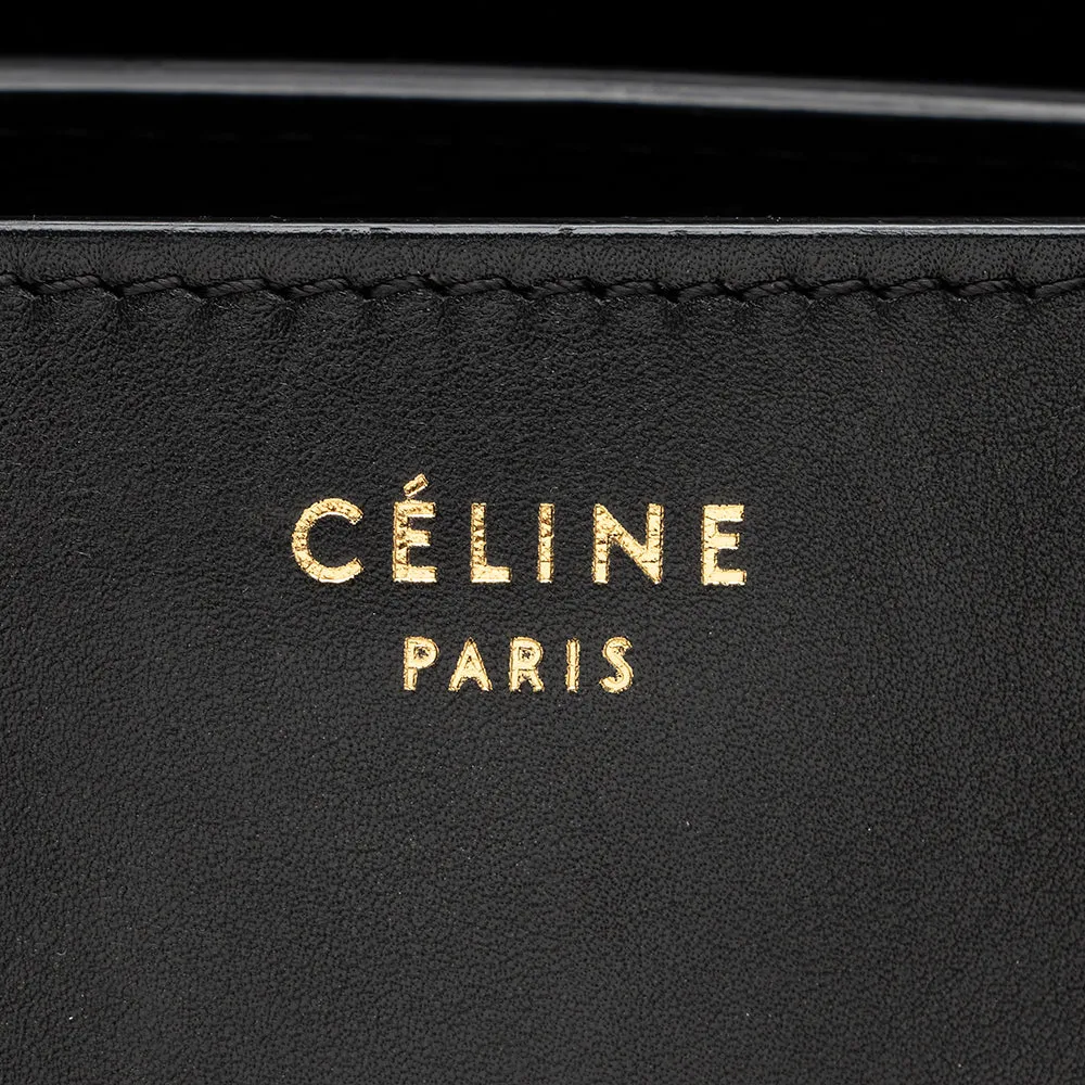 Celine Tricolor Leather Canvas Mini Luggage Tote (SHF-17162)