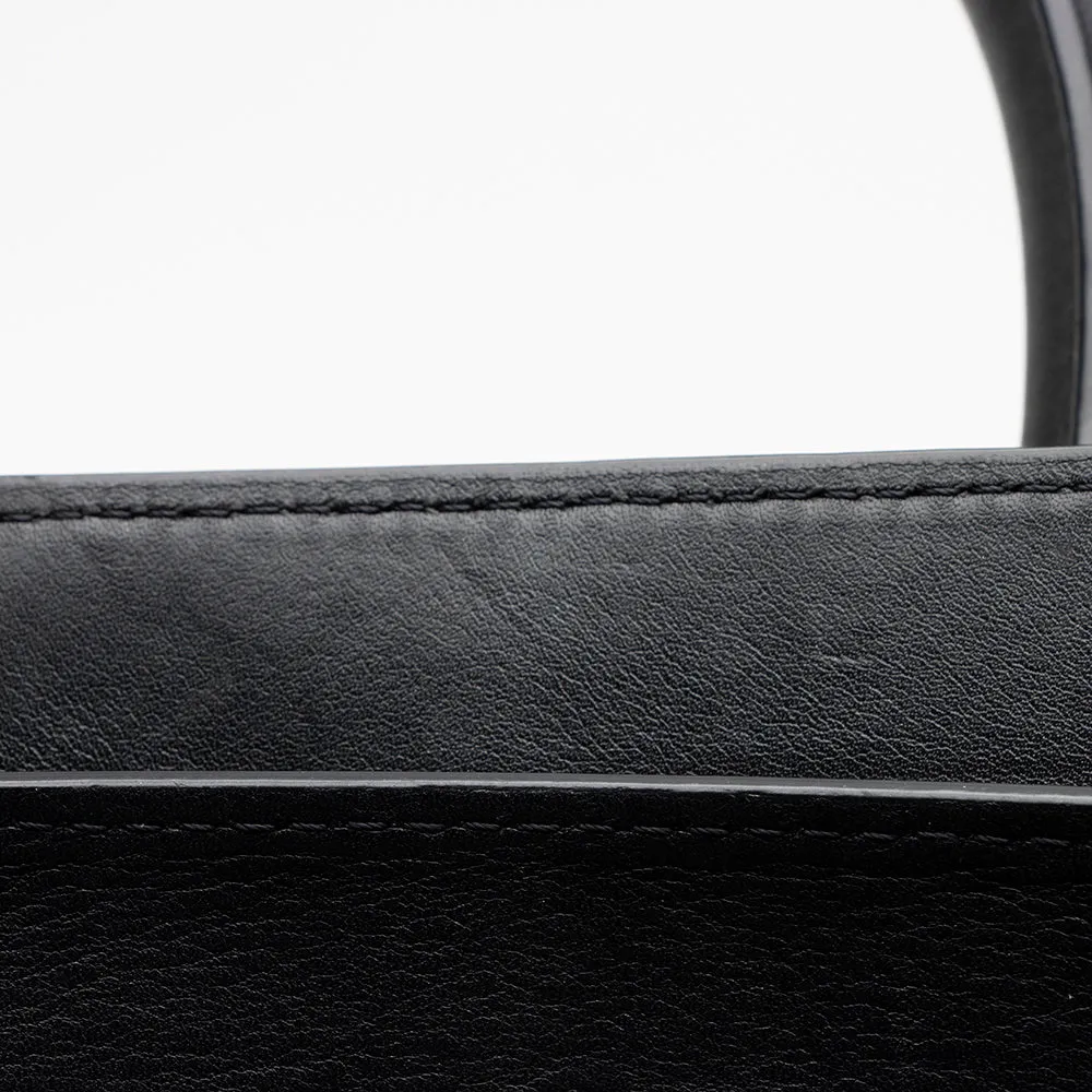 Celine Tricolor Leather Canvas Mini Luggage Tote (SHF-17162)
