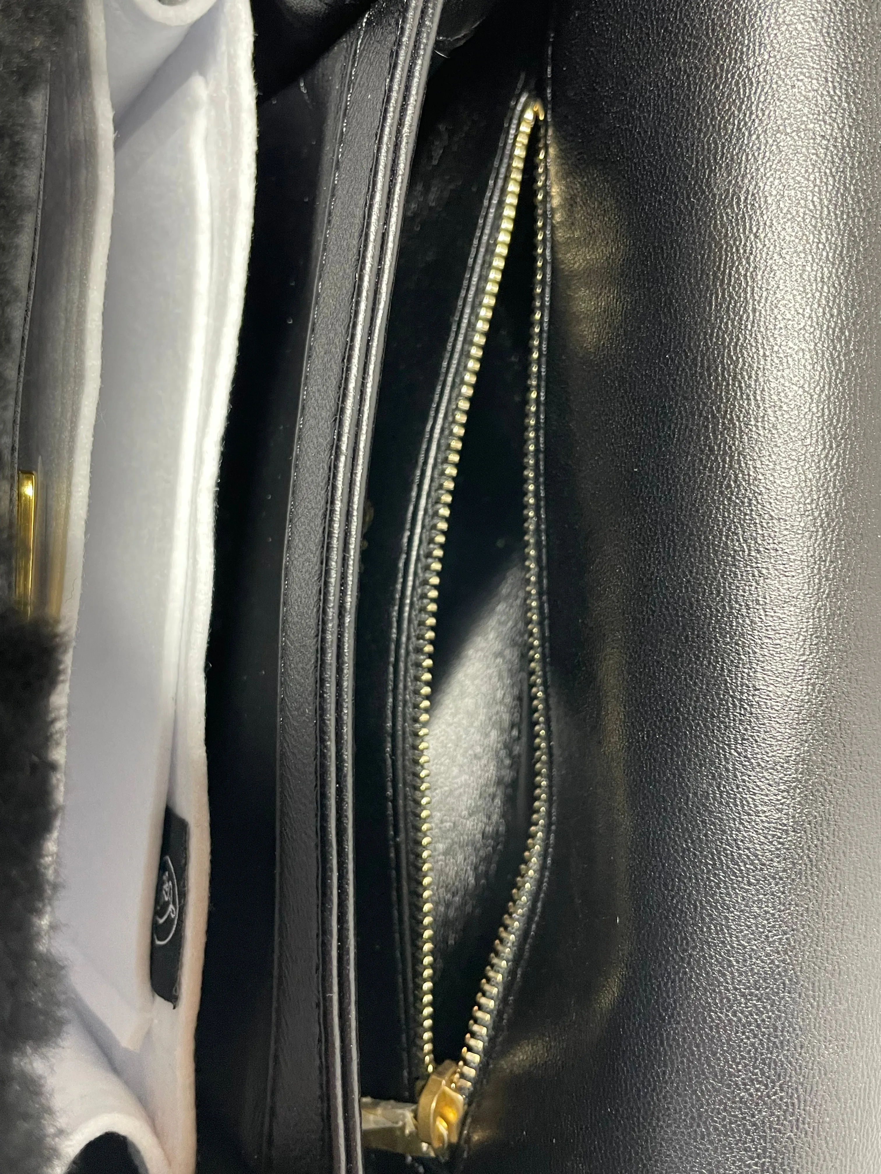 Chanel Chain Handle Flap Bag Quilted Shearling