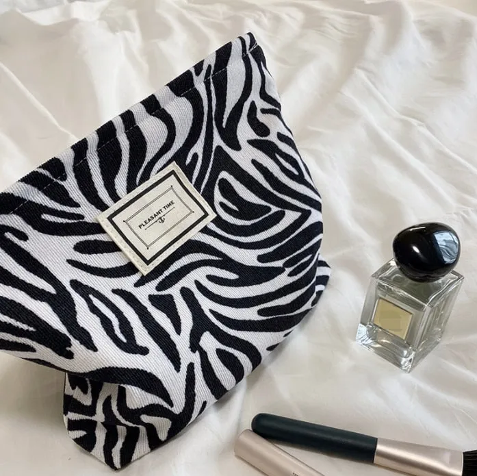 Corduroy Embroidery Cosmetic   Clutch