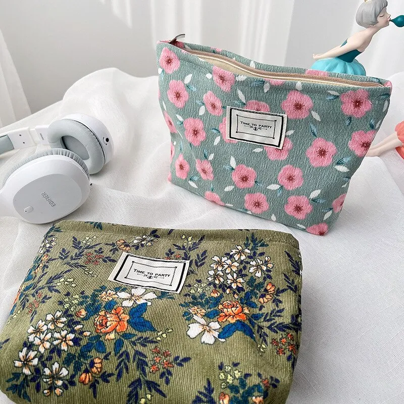 Corduroy Makeup Pouch