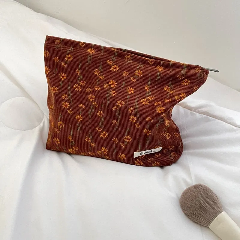Corduroy Makeup Pouch