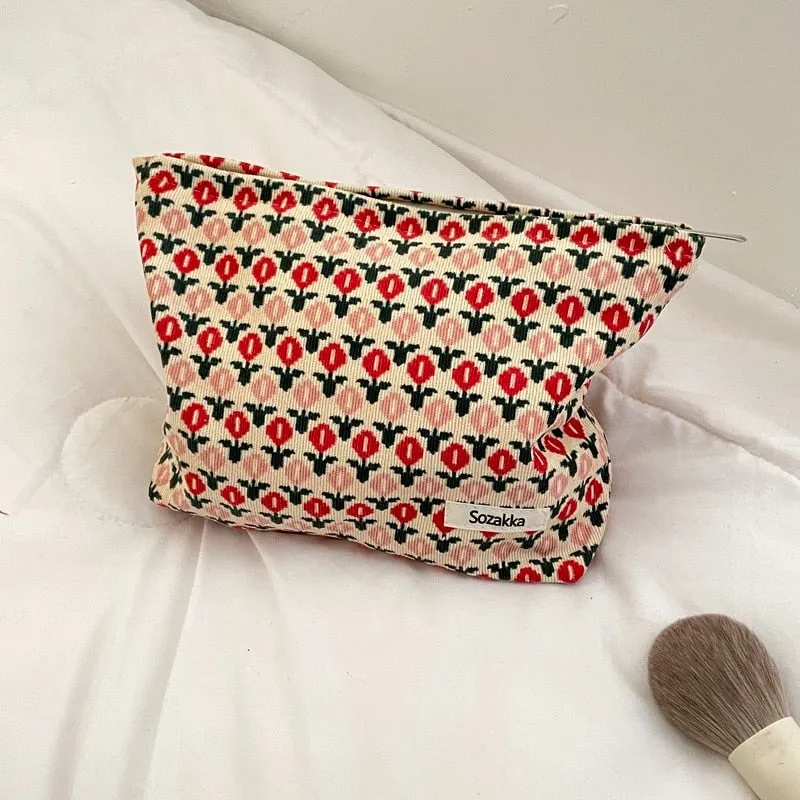 Corduroy Makeup Pouch