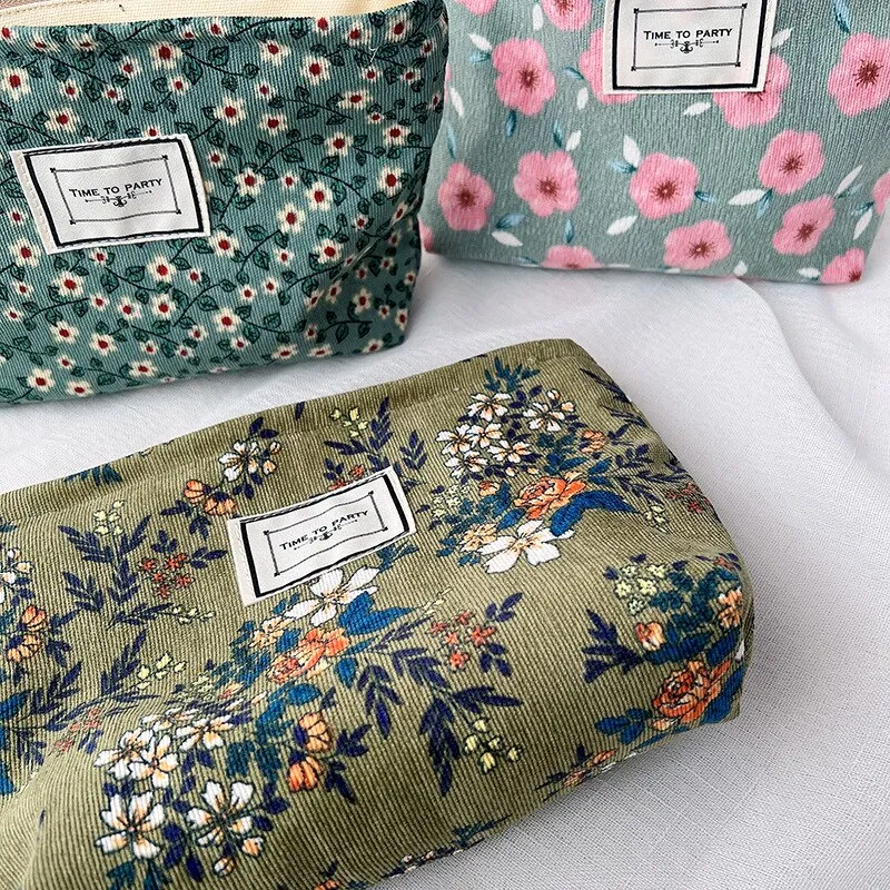 Corduroy Makeup Pouch