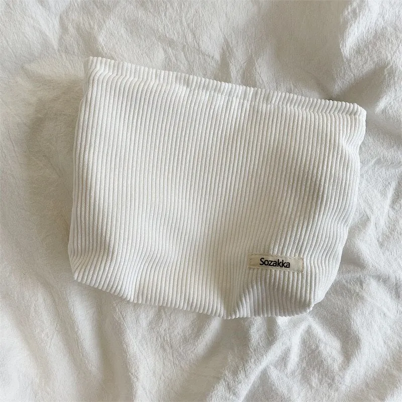 Corduroy Makeup Pouch