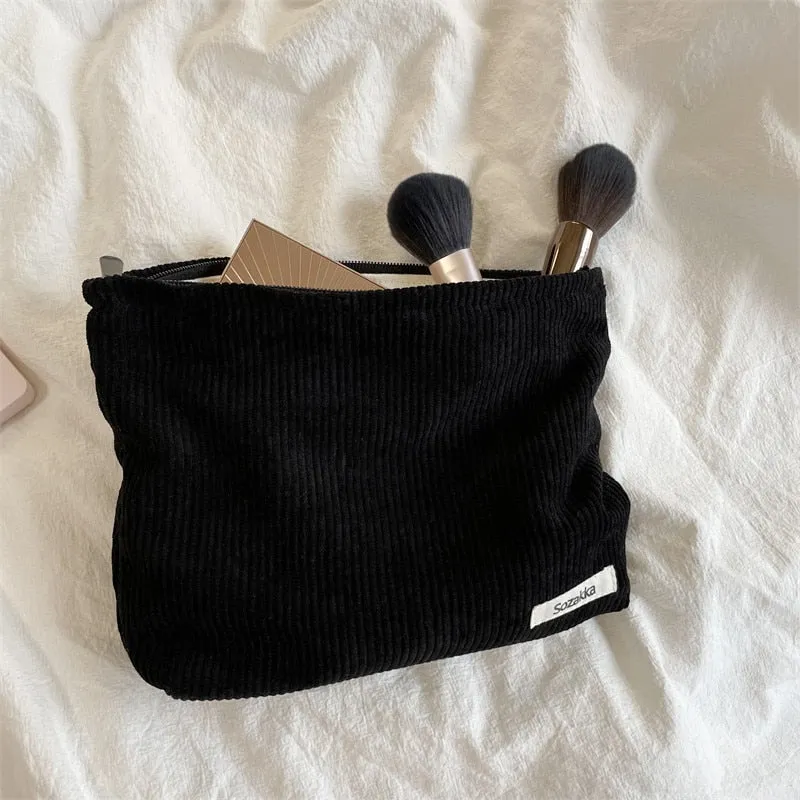 Corduroy Makeup Pouch