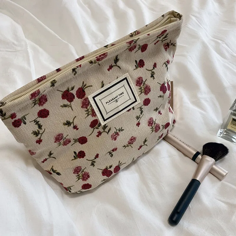 Corduroy Makeup Pouch