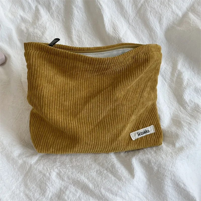 Corduroy Makeup Pouch