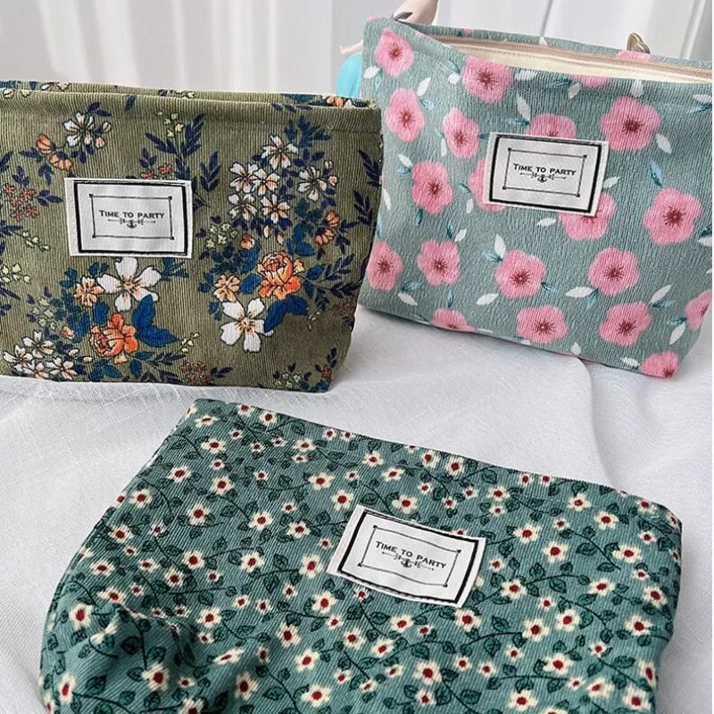 Corduroy Makeup Pouch