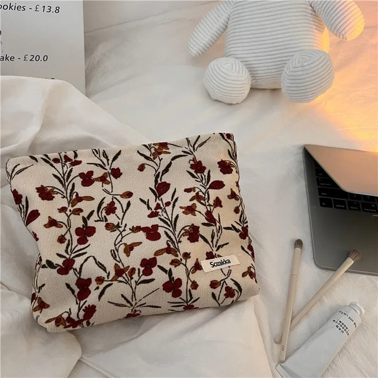 Corduroy Makeup Pouch