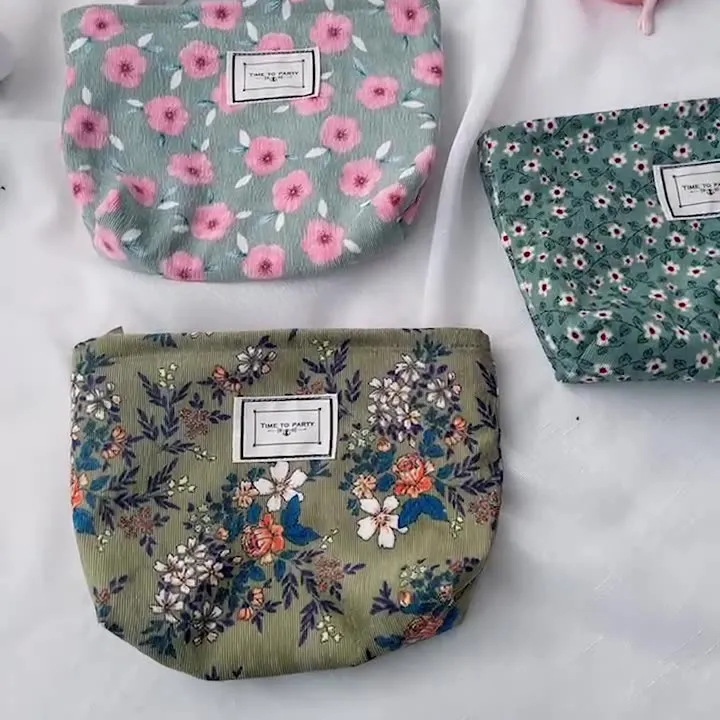 Corduroy Makeup Pouch