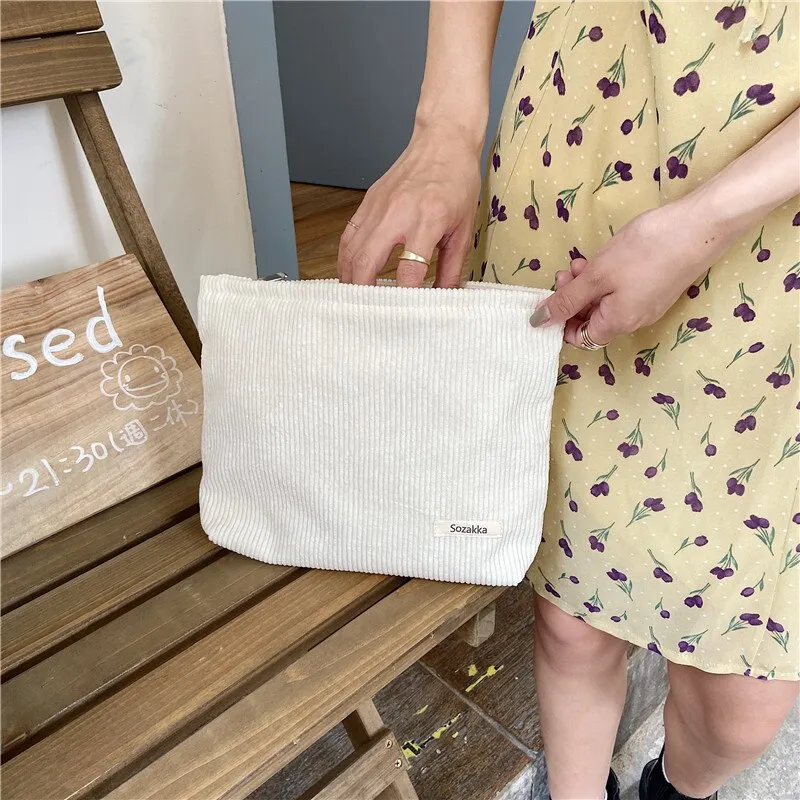 Corduroy Makeup Pouch